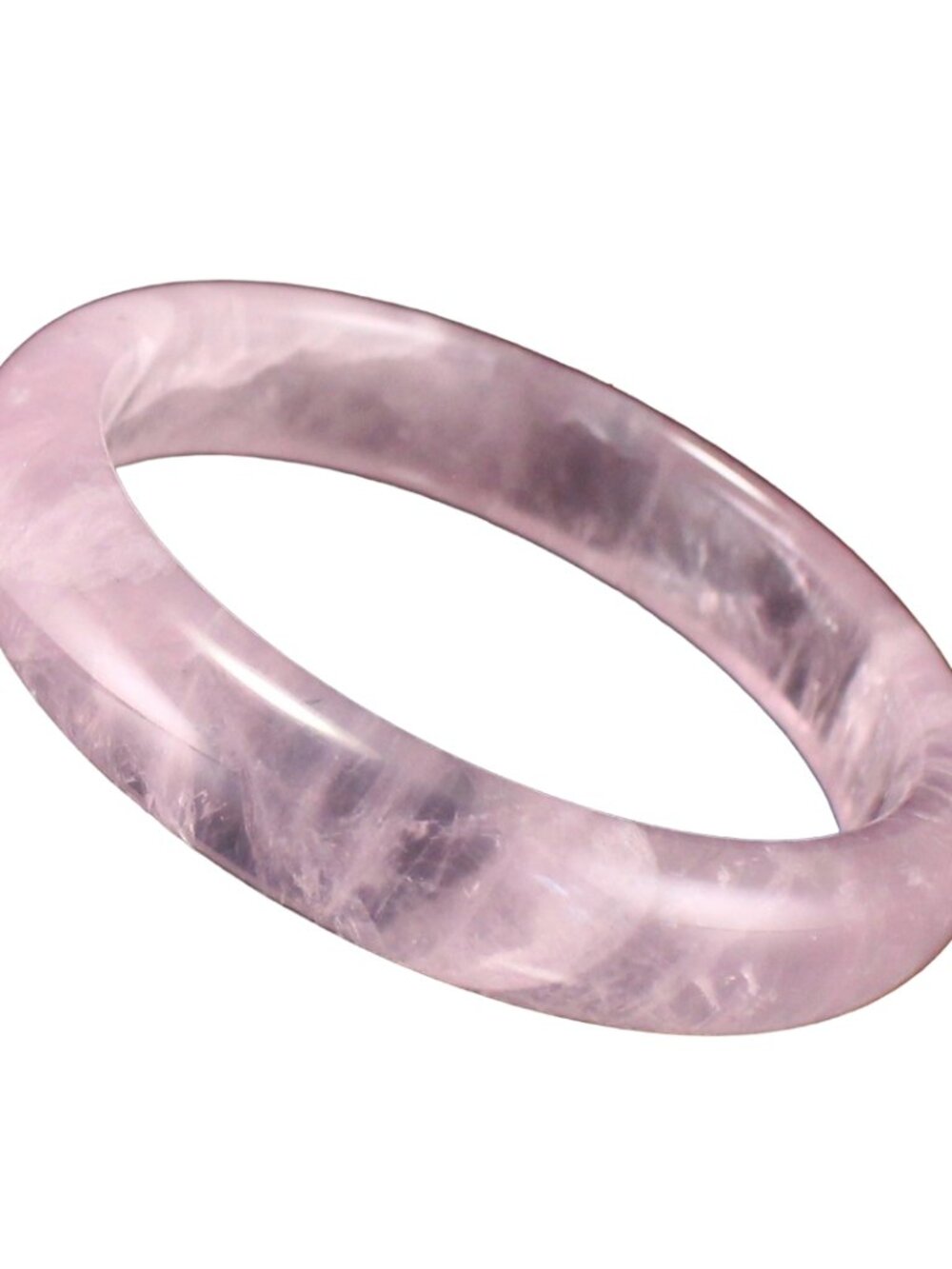 Natural Rose Quartz Bangle 48.26g 58mm ID Mozambique Pink Gemstone Crystal Cert
